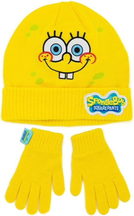 Actual product image Spongebob Squarepants Knitted hat and gloves set