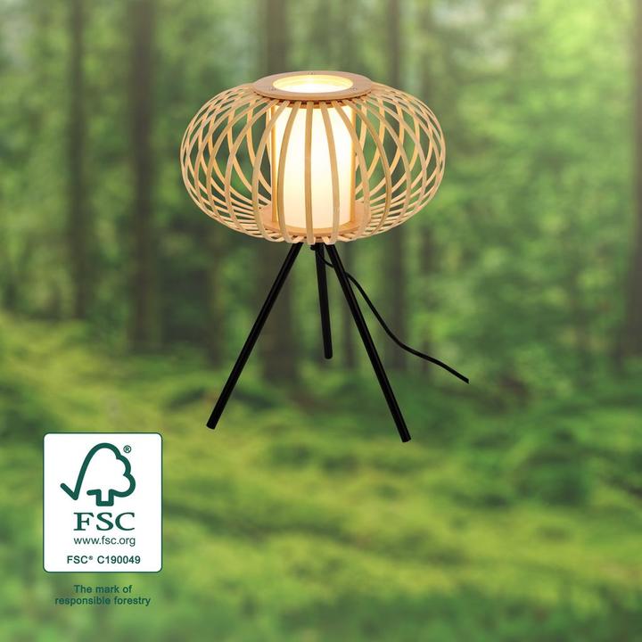 Actual product image Briloner Table lamp, natural bamboo, excl. 1xE27/max.10W (E27)