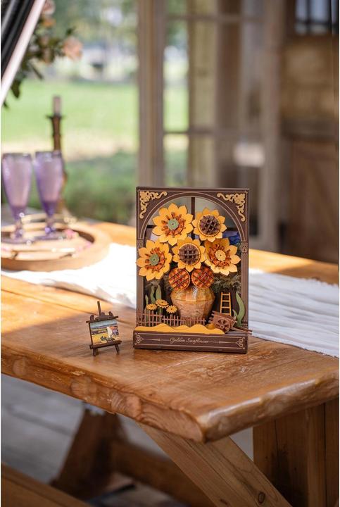 Produktbild Robotime 3D Puzzle Goldene Sonnenblume, Motiv: Landschaft / Natur