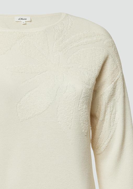 Actual product image s.Oliver Strickpullover Pullover mit floralem Strickmuster (48)