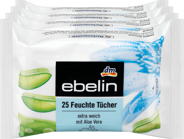 Actual product image dm ebelin moist wipes 4x25pcs (100 Piece)