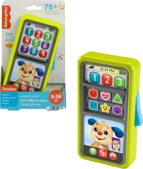 Actual product image Fisher-Price FP 2-in-1 Slide to Learn Smartphone Nordics (Norwegian, Finnish)