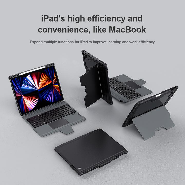 Immagine prodotto NoName Nillkin Custodia con Tastiera Combo Paraurti per iPad Pro 12.9 2020/2021/2022 Nero (Apple iPad Pro 12.9 2020, Apple iPad Pro 12.9 2021, Apple iPad Pro 12.9 2022)