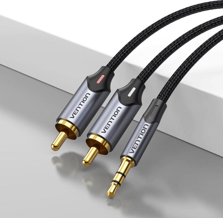 Immagine prodotto Vention Cavo 2xRCA (Cinch) jack a 3,5mm BCNBH 2m (grigio) (2 m, Cinch)