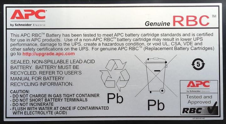 Actual product image APC APCRBC115 Replacement battery No. 115