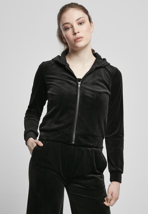 Produktbild Urban Classics Ladies Short Velvet Zip Hoody (4XL)