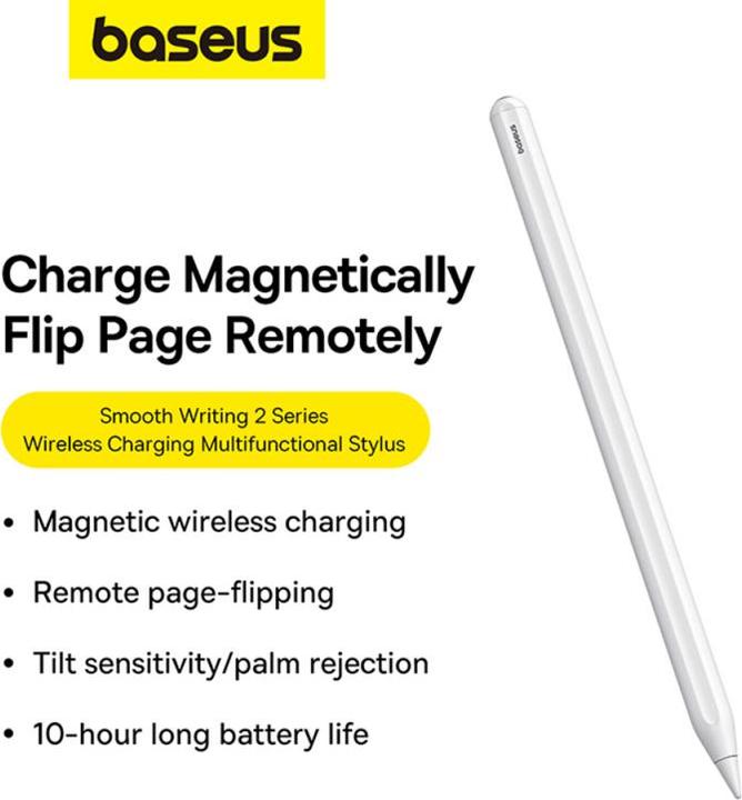 Actual product image Baseus Active, multifunctional stylus Smooth Writing Series with wireless charging, USB-C (White)