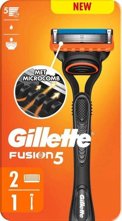 Actual product image Gillette Fusion Razor + 2 Blades