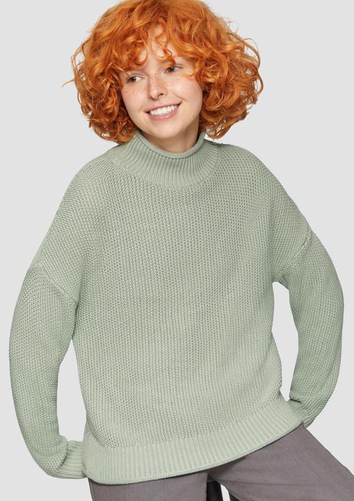 Actual product image S.Oliver Strickpullover Loose Fit Strickpullover mit Stehkragen aus Baumwollmix (XXL)