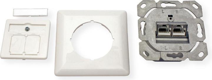Actual product image Value Cat.6a outlet, 2x STP, flush mount, horizontal, white