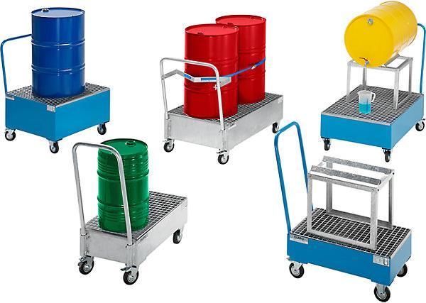 Actual product image eurokraft basic Mobile collecting tray made of sheet steel (768 kg)