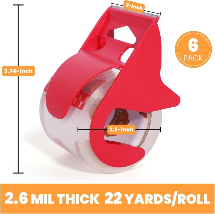 Actual product image Tapebear 6x Paketklebeband mit Abroller