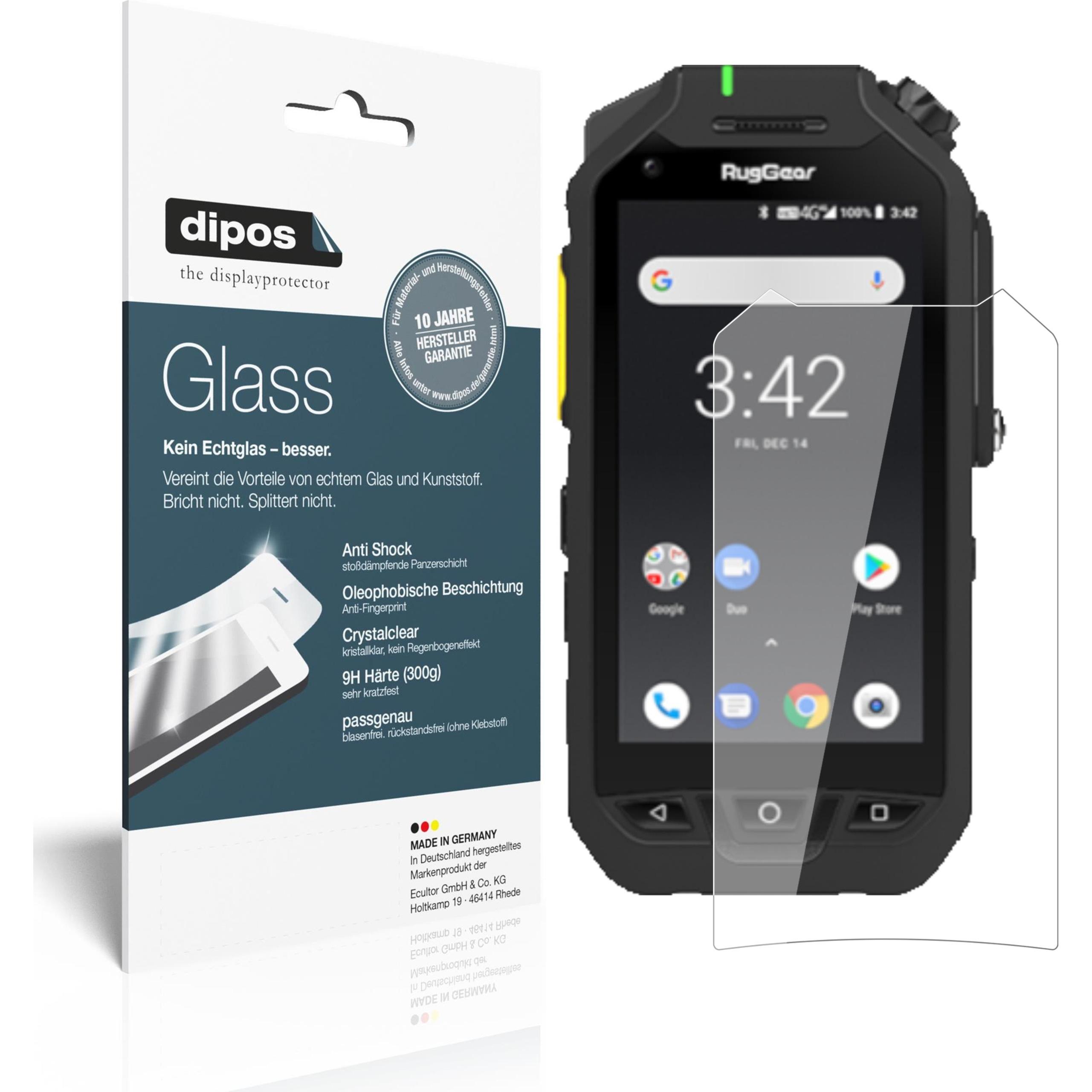 Dipos Displayschutz Anti-Shock (1 Stück, RugGear RG725), Smartphone Schutzfolie, Transparent