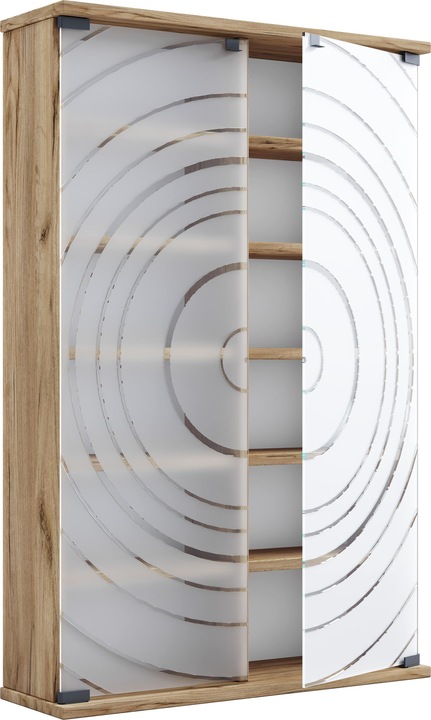 Actual product image VCM Holz CD DVD Stand Regal Glastür Tilano L (60 x 18 x 92 cm)
