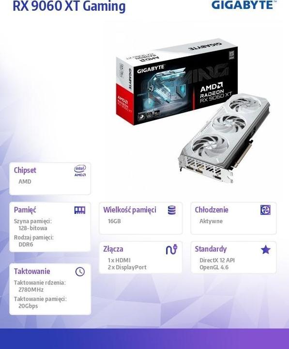 Productafbeelding Gigabyte Radeon RX 9060 XT GAMING OC ICE (16 GB, GDDR6)