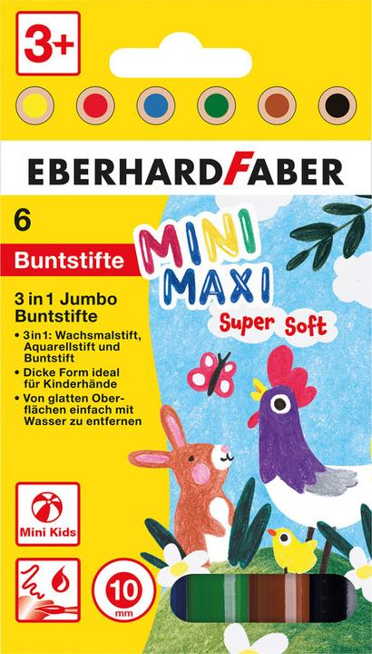 Produktbild EberhardFaber Farbstifte Jumbo MiniMaxi 6 Stück (Mixed Colour, 6 x)