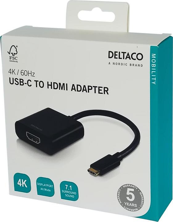 Produktbild Deltaco USB-C auf (HDMI, 10 cm)