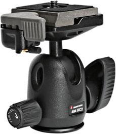 Manfrotto 494RC2, Mini ball head with quick coupler 200PL (Tripod quick-release plate)