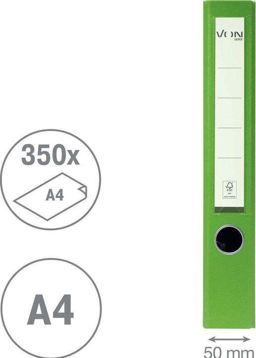 Image du produit von Classeur avec PP/papier, 5 cm, Vert (A4, 50 mm, 1 pcs)
