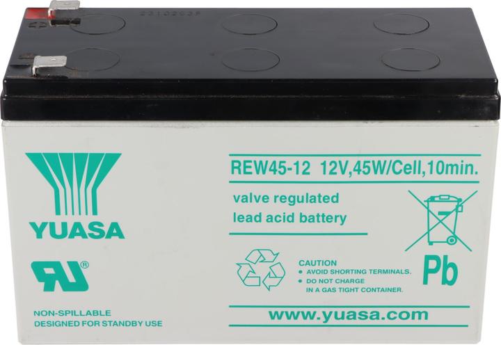 Actual product image Yuasa REW45-12 Akku Blei Hochstrom 12V mit 8Ah, Faston 6,3mm Steckkontakte (12 V, 8 Ah)