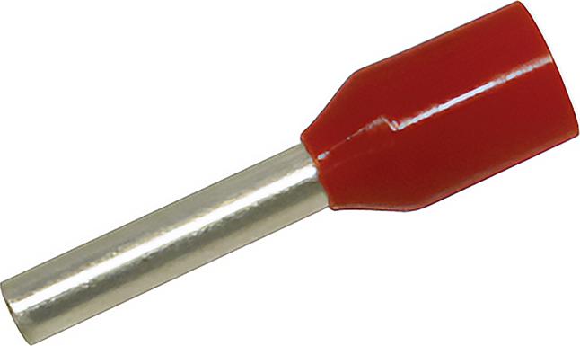 Produktbild Steffen Aderendhülse isoliert 1mm2/8mm rot VPE 100 Stk.