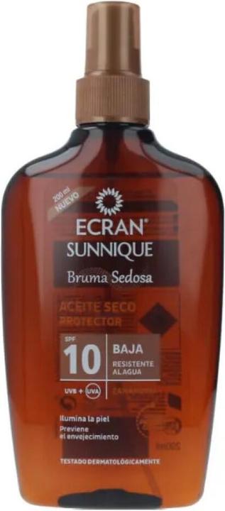 Actual product image Ecran SUNNIQUE oil vapo SPF10 200 ml (Suntan oil, Up to SPF 10, 200 ml)