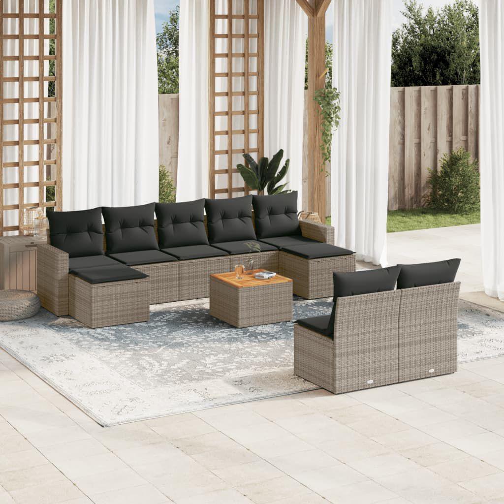Thumbnail - VidaXL, Gartenlounge, 10-tlg. Garten-Lounge-Set mit Kissen