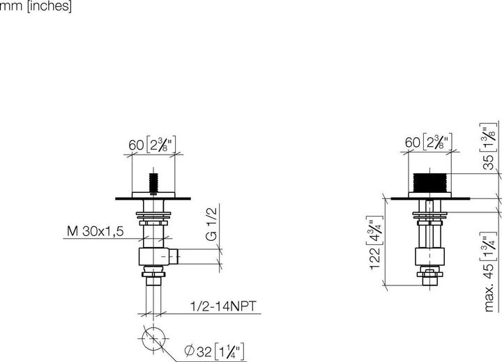 Produktbild Dornbracht CL.1 Seitenventil linksschliessend, warm, 1/2" mit CASCADE-Struktur, 20002706