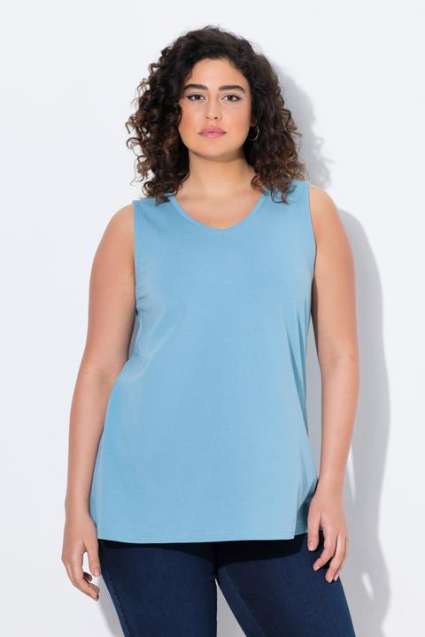 Actual product image Ulla Popken Essential V-Neck Stretch Cotton Tank (42, 44)