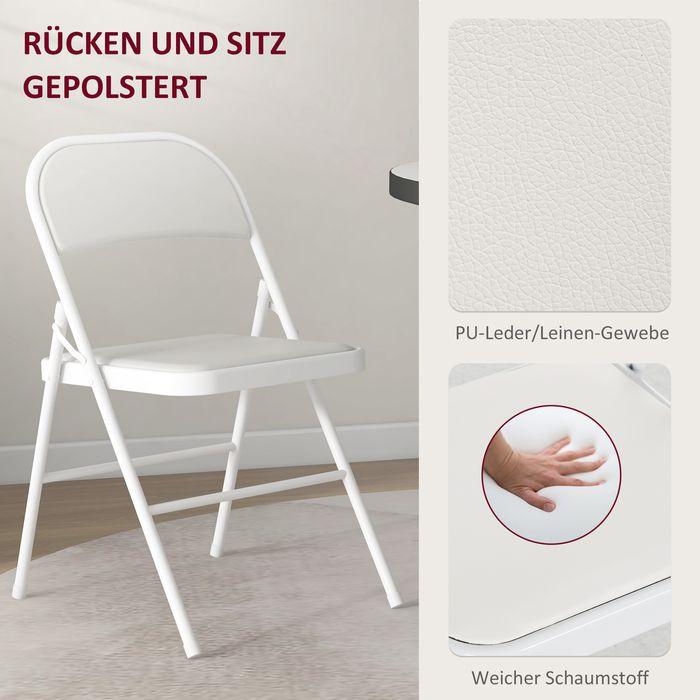 Immagine prodotto Swisshandel24 Klappstuhl Klappbar Campingstuhl mit Gepolsteter Rückenlehne für Gäste, Weiss