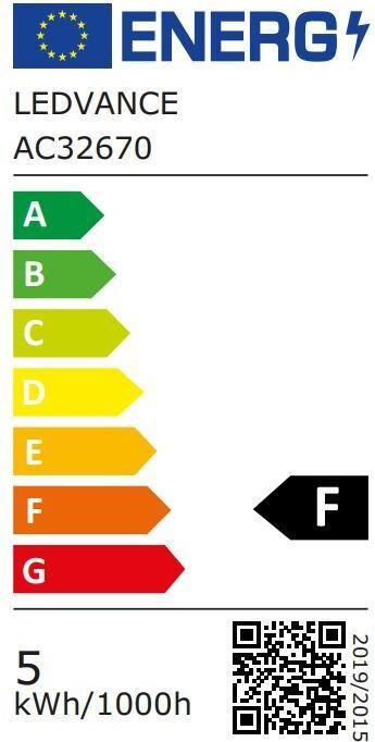Etichetta energetica Osram Illuminante LED (E27, 4.30 W, 350 lm, 1 x, F)