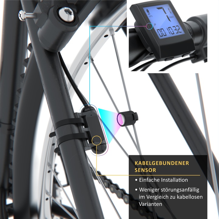 Immagine prodotto Aplic Velocomputer, computer per bici - tachimetro per bici computer tachimetro - illuminazione di sfondo