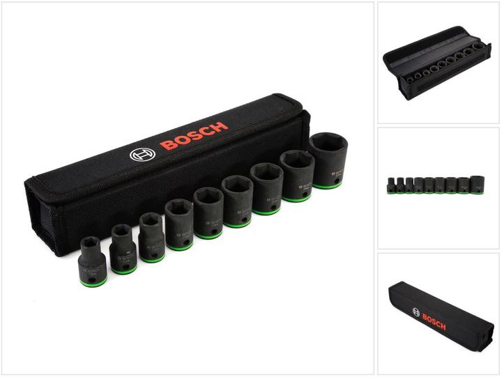 Actual product image Bosch Professional Zubehör Socket wrench inserts set (19 mm, 17 mm, 10 mm, 11 mm, 13 mm, 27 mm, 21 mm, 24 mm, 22 mm)