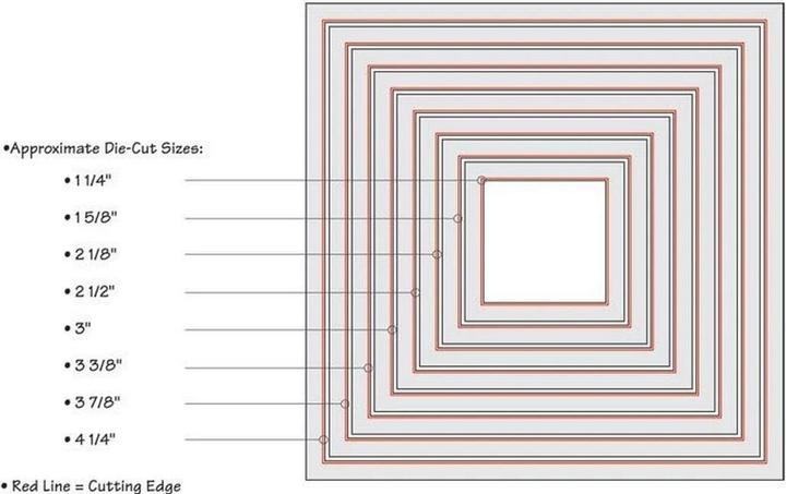 Actual product image Sizzix Framelits punching templates set, 8 pieces squares