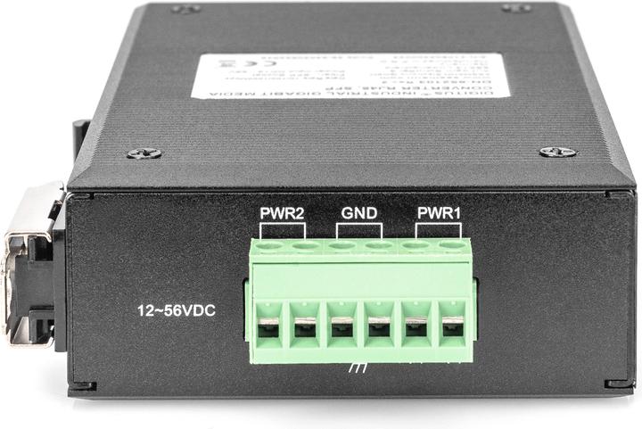 Actual product image Digitus 10/100/1000 Base-TX to 1000 Base-FX Industrial Media Converter (2 ports)