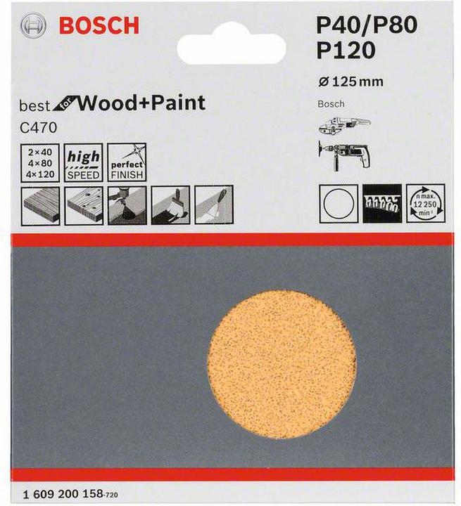Produktbild Bosch Professional Zubehör Schleifblatt-Set C470 (120, 40, 80)
