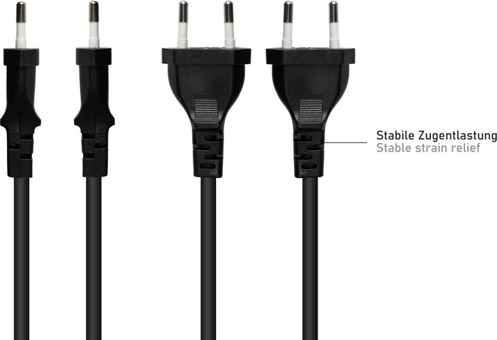 Actual product image Kabelmeister Euro mains cable Euro plug type C to stripped ends, black, 0.75 mm², 1.5 m (1.50 m)