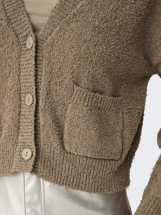 Produktbild Only V-Ausschnitt Gerippte Ärmelbündchen Tief angesetzte Schulter Strickjacke Strickjacke (XL)