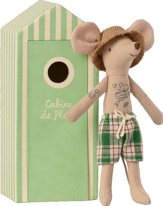 Actual product image Maileg Beach Mouse, Daddy in Cabin de Plage
