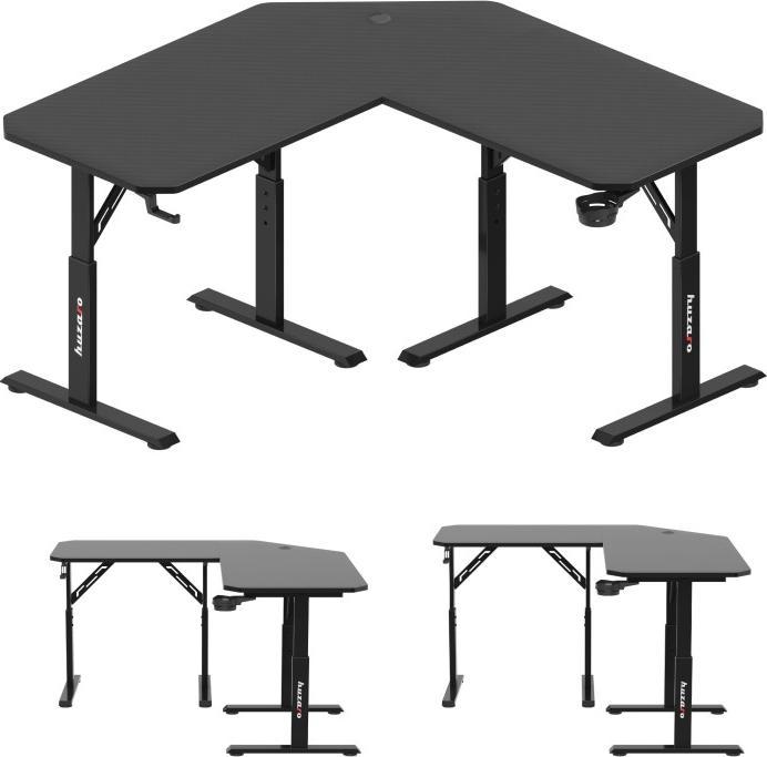 Produktbild Huzaro Verstellbarer Eck-Gaming-Schreibtisch Hero 7.3 Schwarz 140 cm