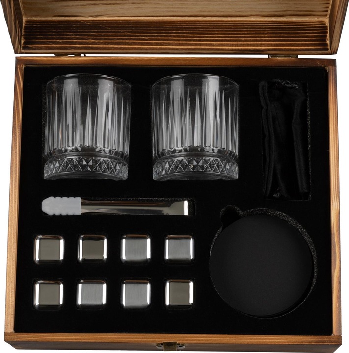 Produktbild FTM Whiskysteine Geschenkbox Braun (2 dl, 2 x, Whiskygläser)