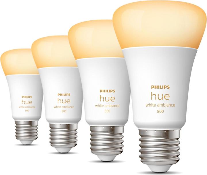 Produktbild Philips Hue White Ambiance (E27, 6 W, 570 lm, 4 x, F)