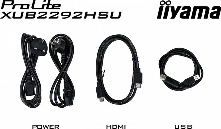 Produktbild iiyama XUB2292HSU-B6 54,61cm 21,5Zoll ETE IPS FHD 100Hz 250cd/m2 0.4ms HDMI DP USB-HUB 4x3.2 Speaker (1920 x 1080 Pixel, 22")