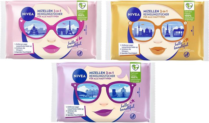 Actual product image NIVEA 3-in-1 Mizellen (Facial cleansing wipes, 25 ml)