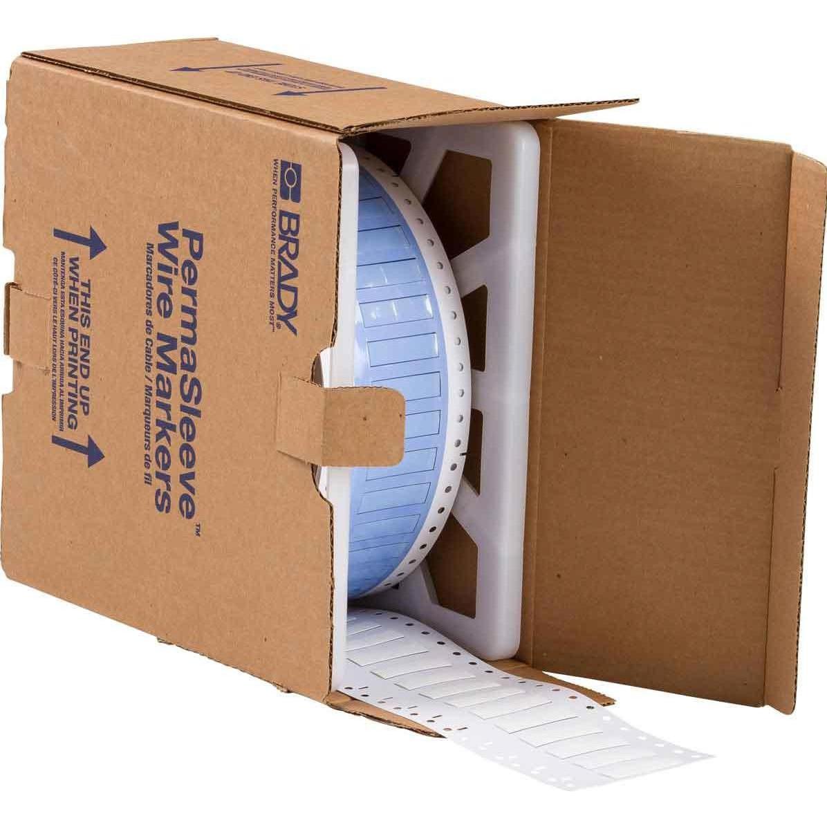 Brady, Etiketten, PS-250-150-WT-2, B-342, Permasleeve, wärmeschrumpfd. Polyolefin, Weiss, 19,05 x 11,15mm, für