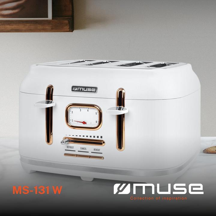 Immagine prodotto Muse MS131 W Tostapane in acciaio inox bianco