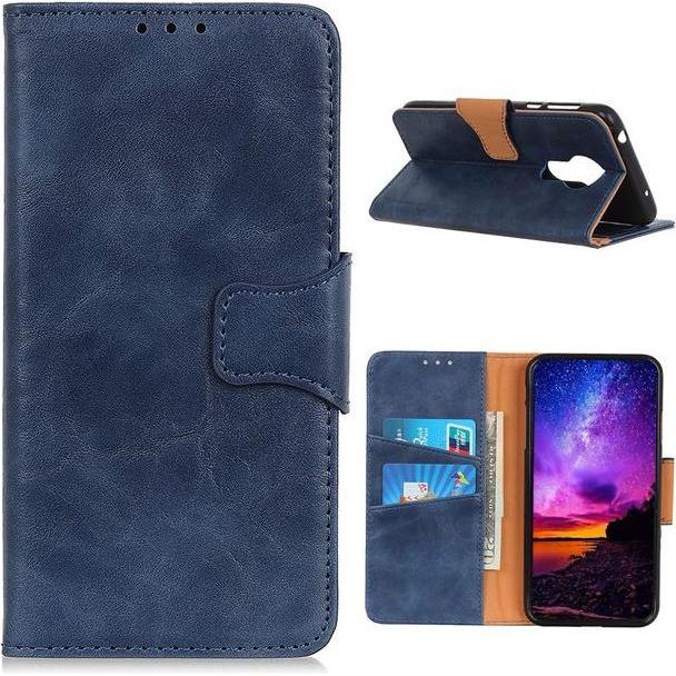 Thumbnail - MU Classic Crazy Horse IV Leder Bookcover Series (Nokia 3.4), Smartphone Hülle, Blau