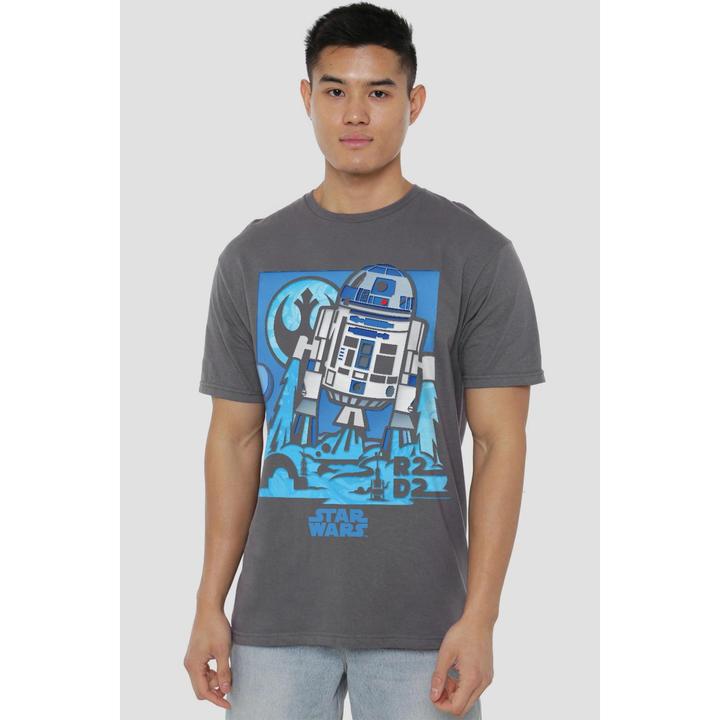 Actual product image Star Wars Mens Papercut R2-D2 T-Shirt (L)