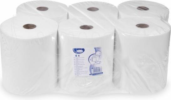 Image du produit Wimex.eu Rouleau d'essuie-mains (papier tissu) 3 plis blanc 18cm 20cm x 100m - 6 pièces (6x)