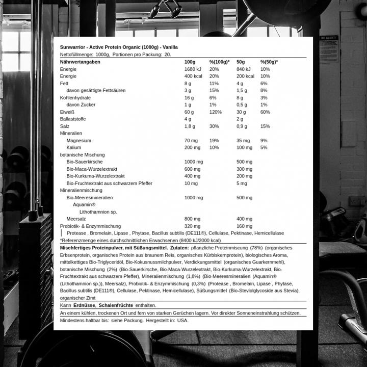 Image du produit Sunwarrior Active Protein (Vanille, 1 pcs, 1000 g)